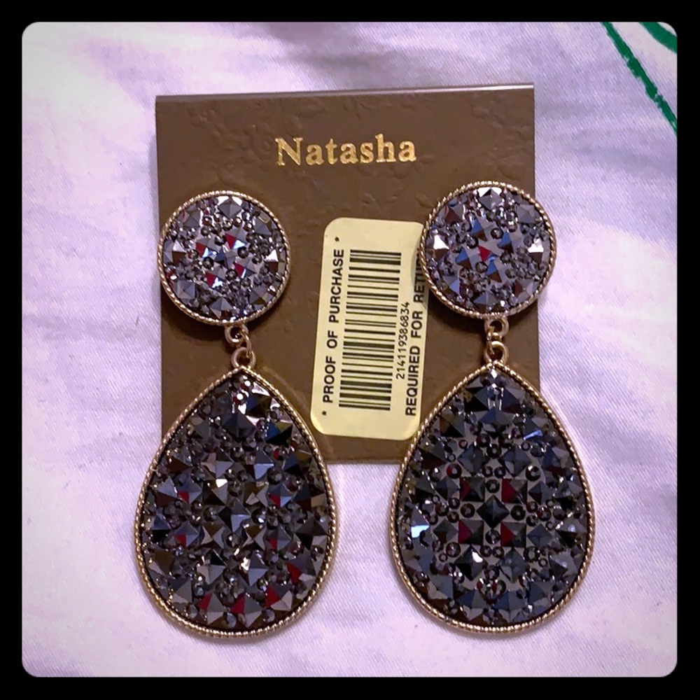 Natasha Gunmetal Earrings